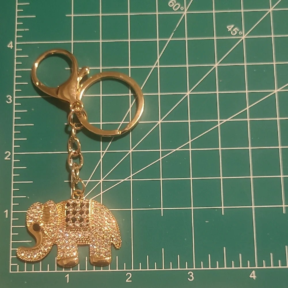 Nicole Sparkling Gold Elephant Keychain/Bag Charm